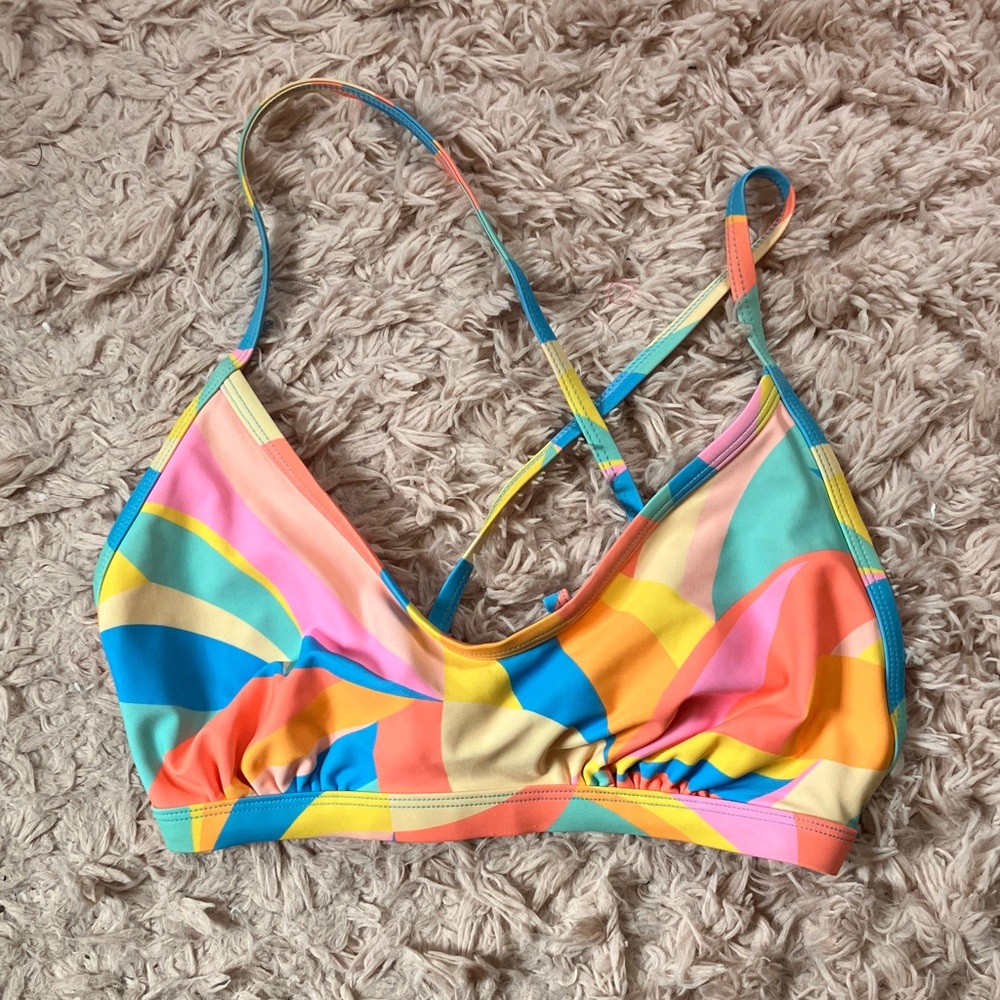 wild fable Multicolor Bikini Top — Blue, Pink, Yellow, Orange, Green